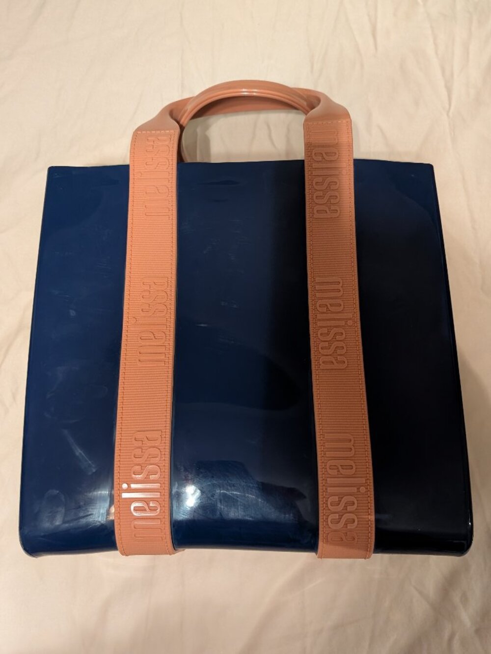 Melissa Shoulder Bag, Blue and Tan
